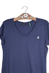 Tricou - G-star bleumarin cu decolteu in V din jerseu – XL – Femei - detaliu