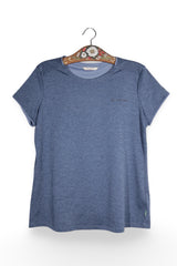 Tricou - Vaude albastru melanj din poliester reciclat – XL – Femei - fata