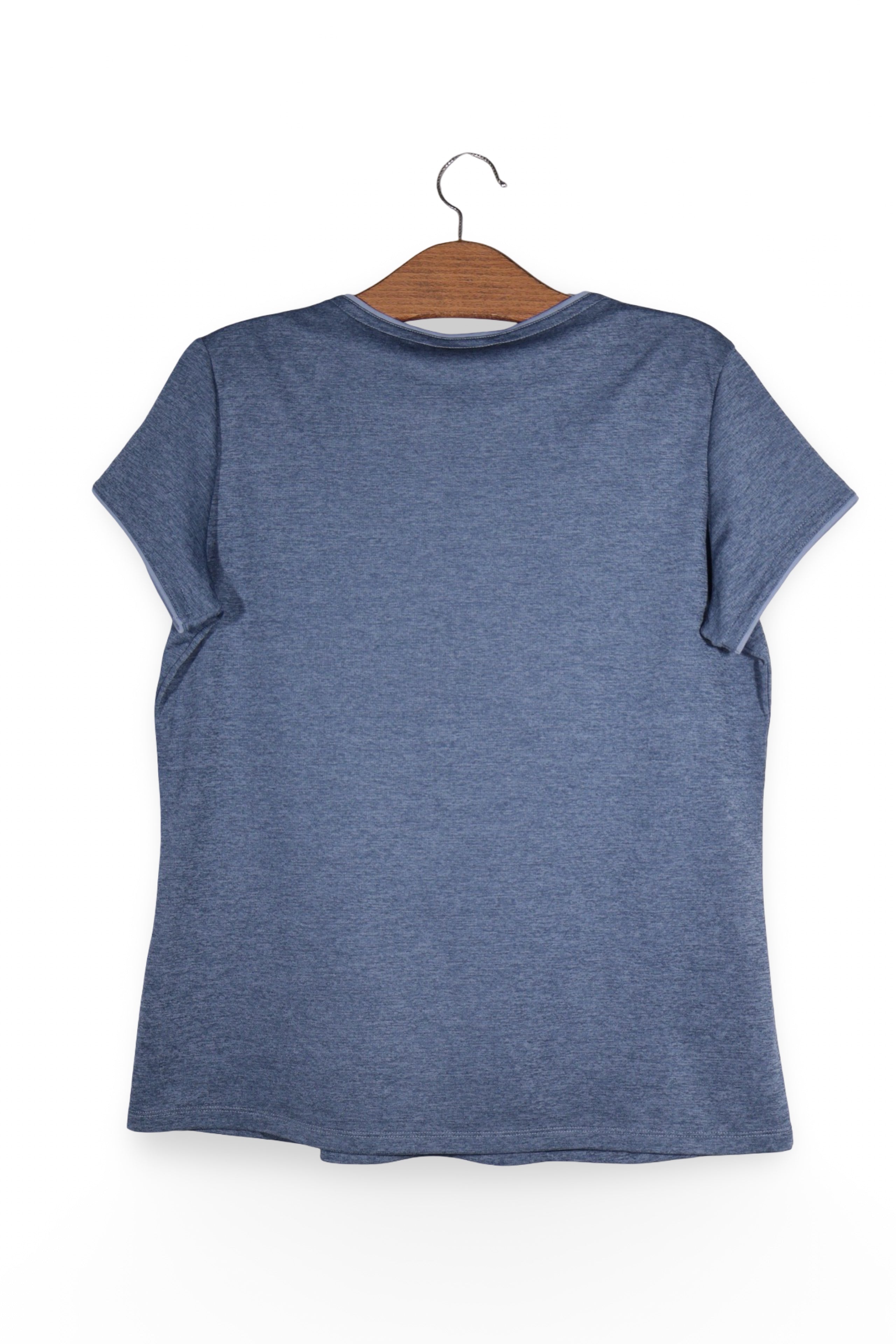 Tricou - Vaude albastru melanj din poliester reciclat – XL – Femei - spate