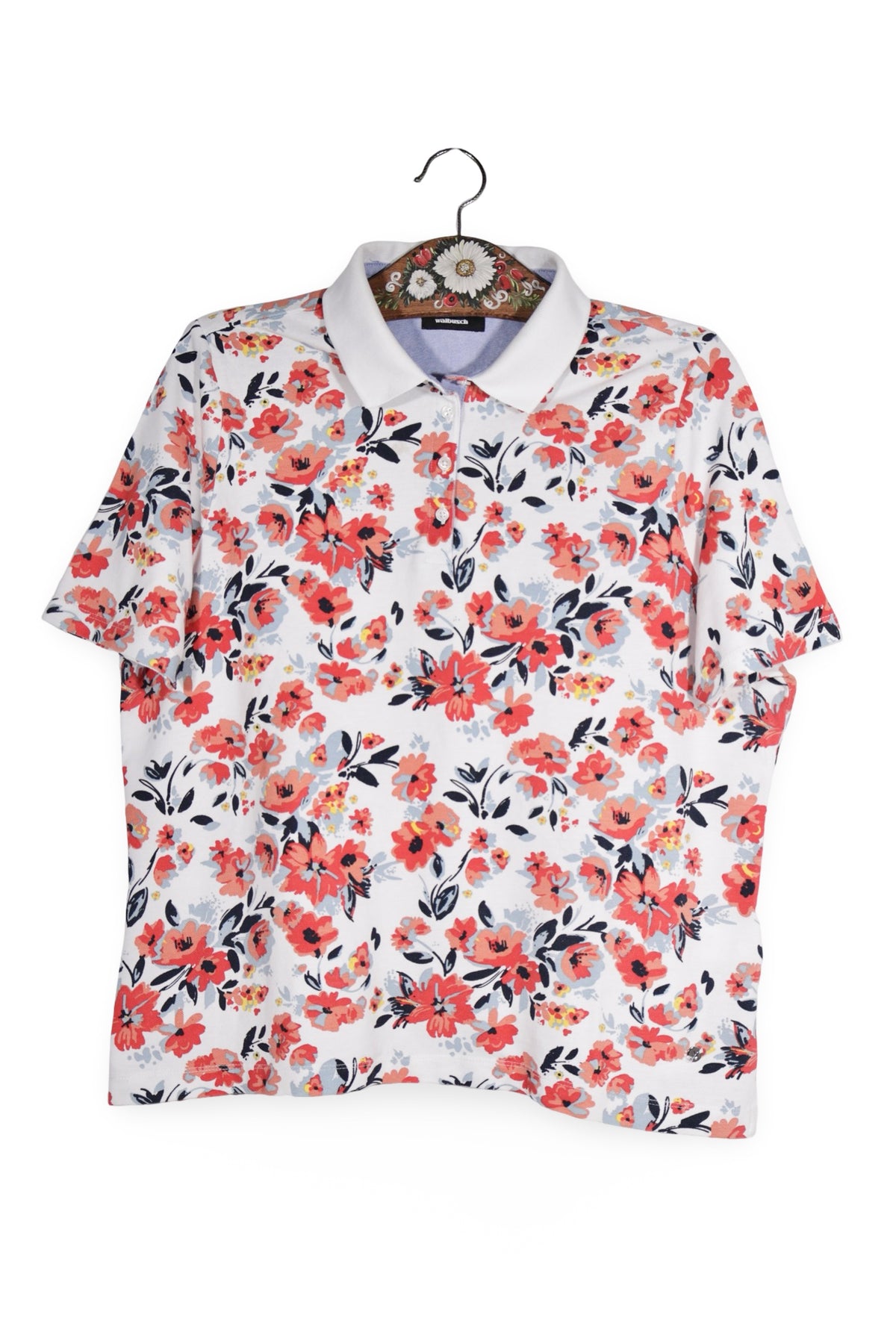 Tricou - walbusch alb cu imprimeu floral – XL – Femei - fata