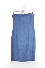 Rochie - Ralph Lauren rochie midi din in albastru – S – Femei - spate