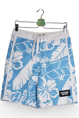 Pantaloni - Abercrombie&Fitch scurti tropicali alb-albaștri din poliester – XS – Bărbați - fata