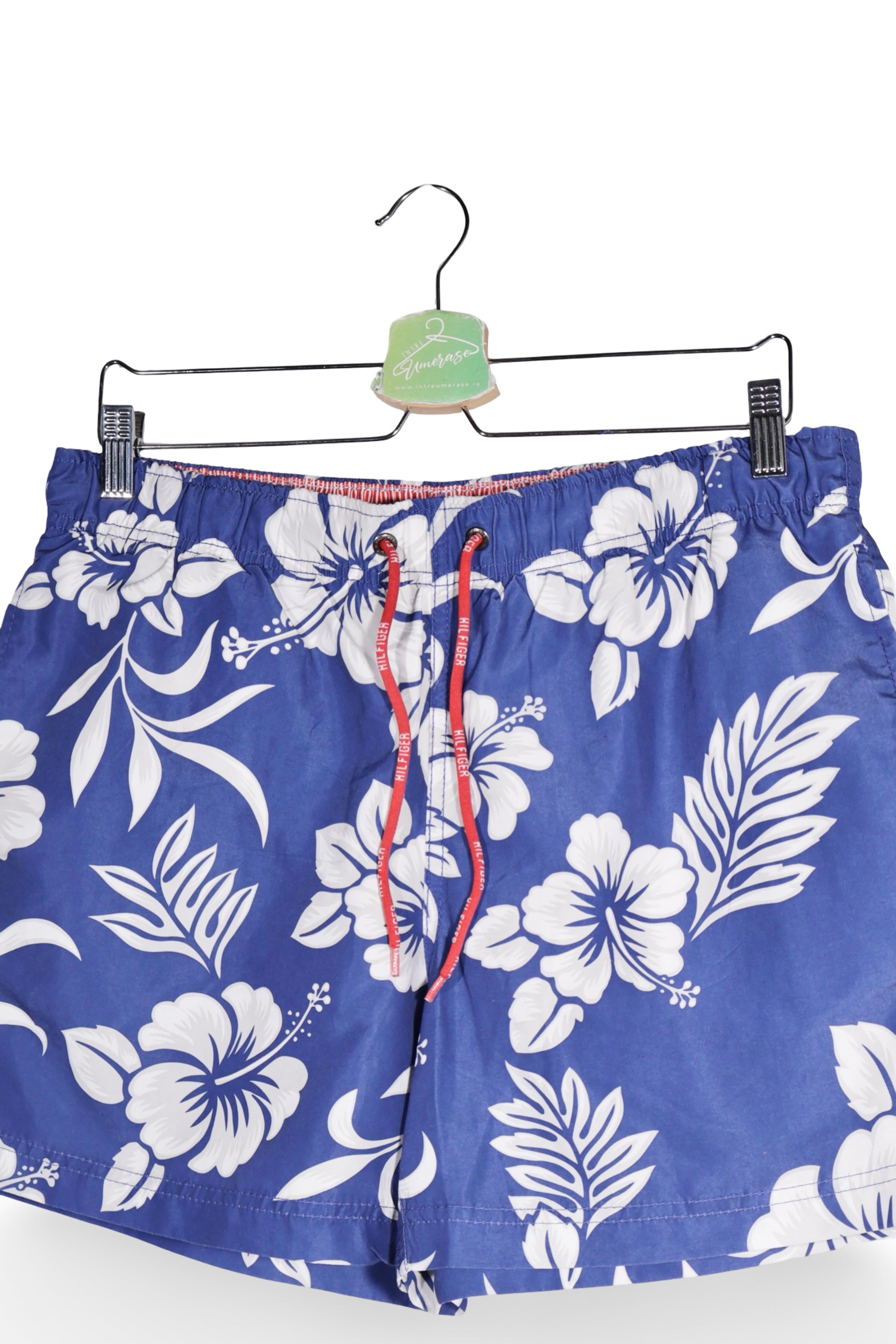 Pantaloni scurți - Tommy Hilfiger albastri cu imprimeu floral tropical – M – Bărbați - detaliu