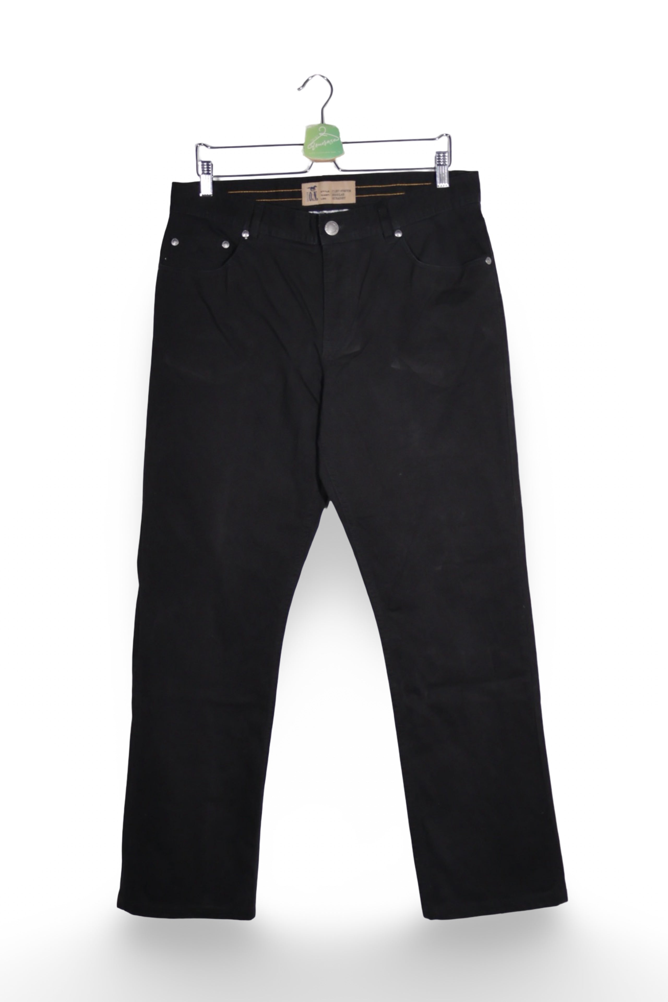 Pantaloni - Mustang chino negru din bumbac elastic – M – Bărbați - fata