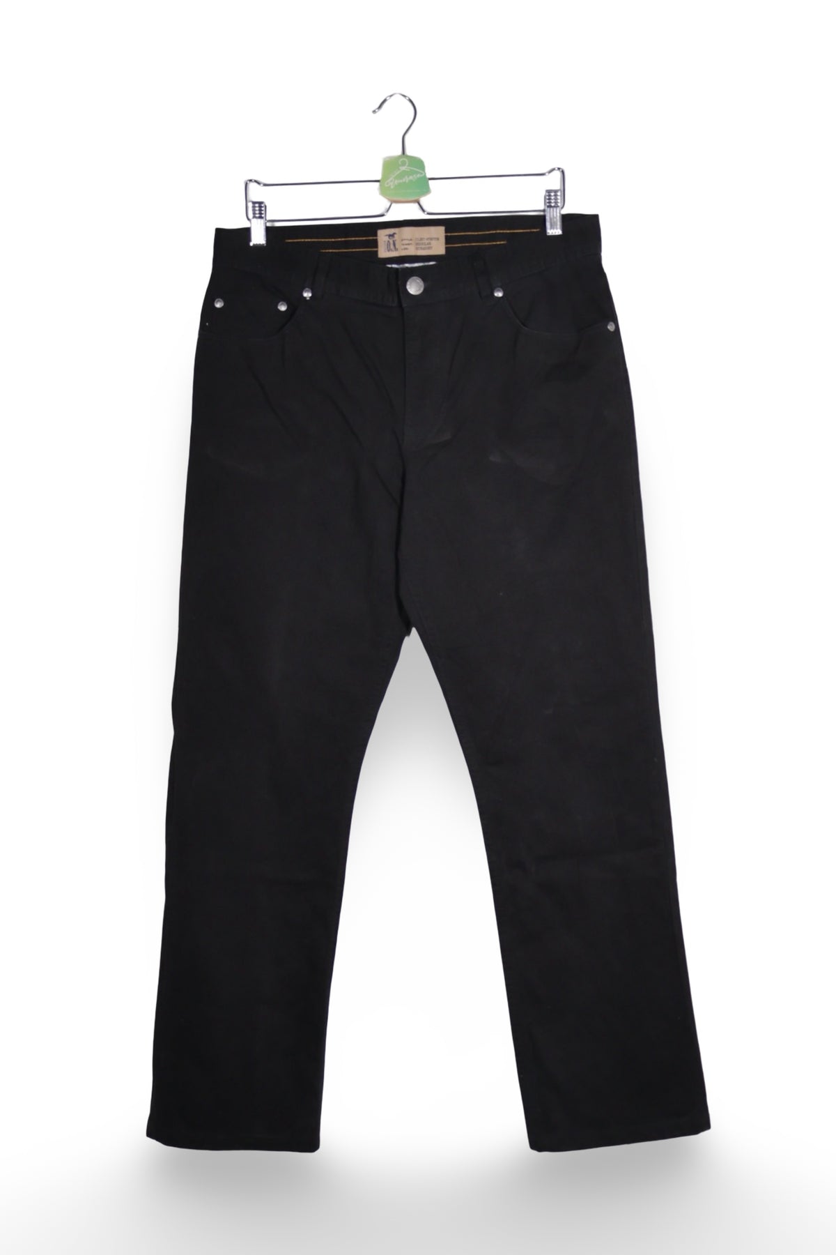 Pantaloni - Mustang chino negru din bumbac elastic – M – Bărbați - fata