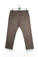 Pantaloni - Pierre Cardin chino kaki taupe din bumbac – L – Bărbați - fata