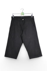 Pantaloni 2/3 - Premium chino negru din in si bumbac – M – Bărbați - fata