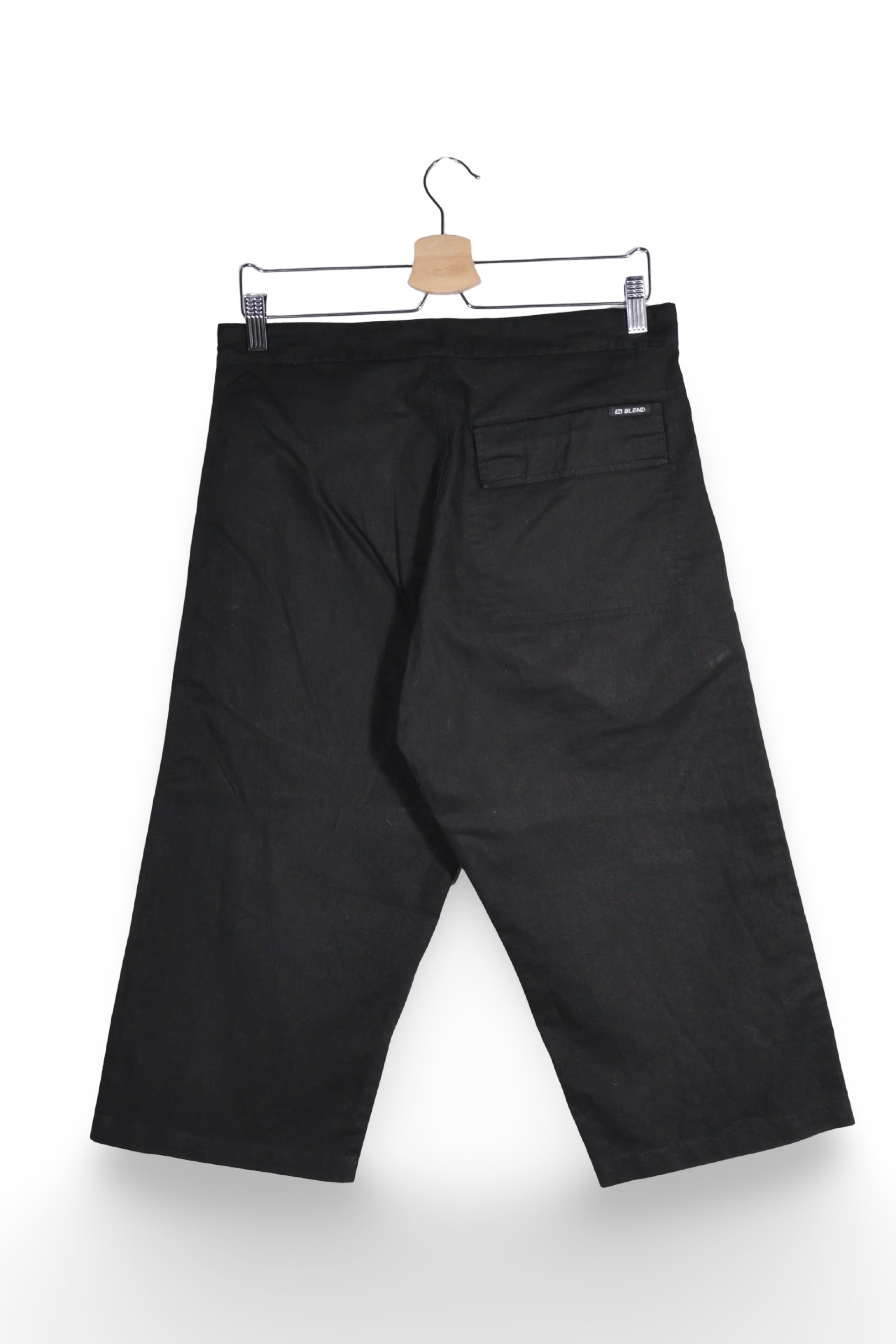 Pantaloni 2/3 - Premium chino negru din in si bumbac – M – Bărbați - spate