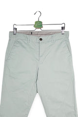 Pantaloni - Lui Jo chino verde-salvie din bumbac – M – Bărbați