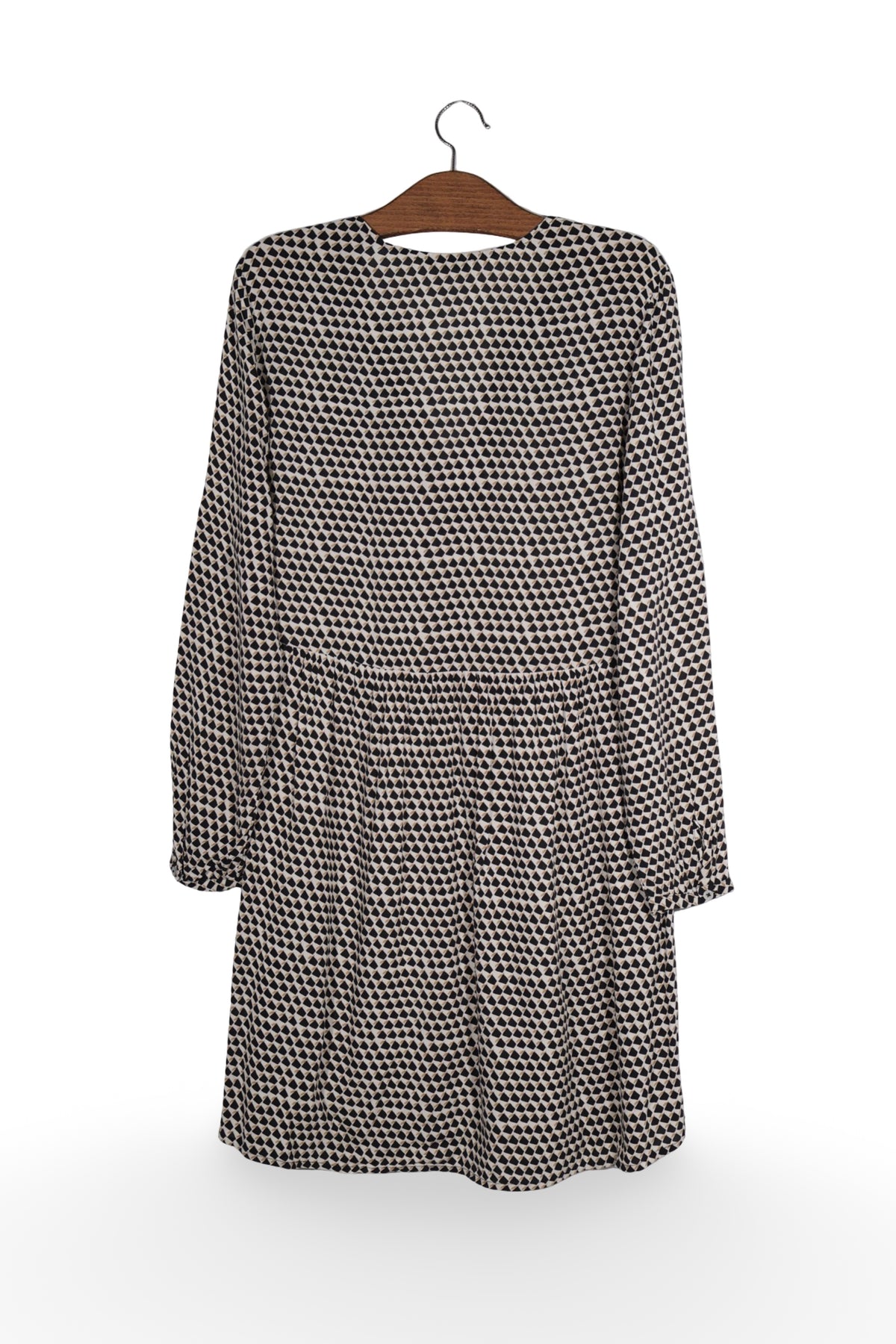 Rochie - Premium cu imprimeu geometric alb-negru – L – Femei - spate