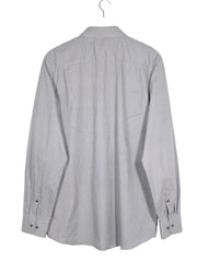 Camasa C&A gri deschis cu imprimeu geometric alb-negru mărime L vedere din spate second-hand premium