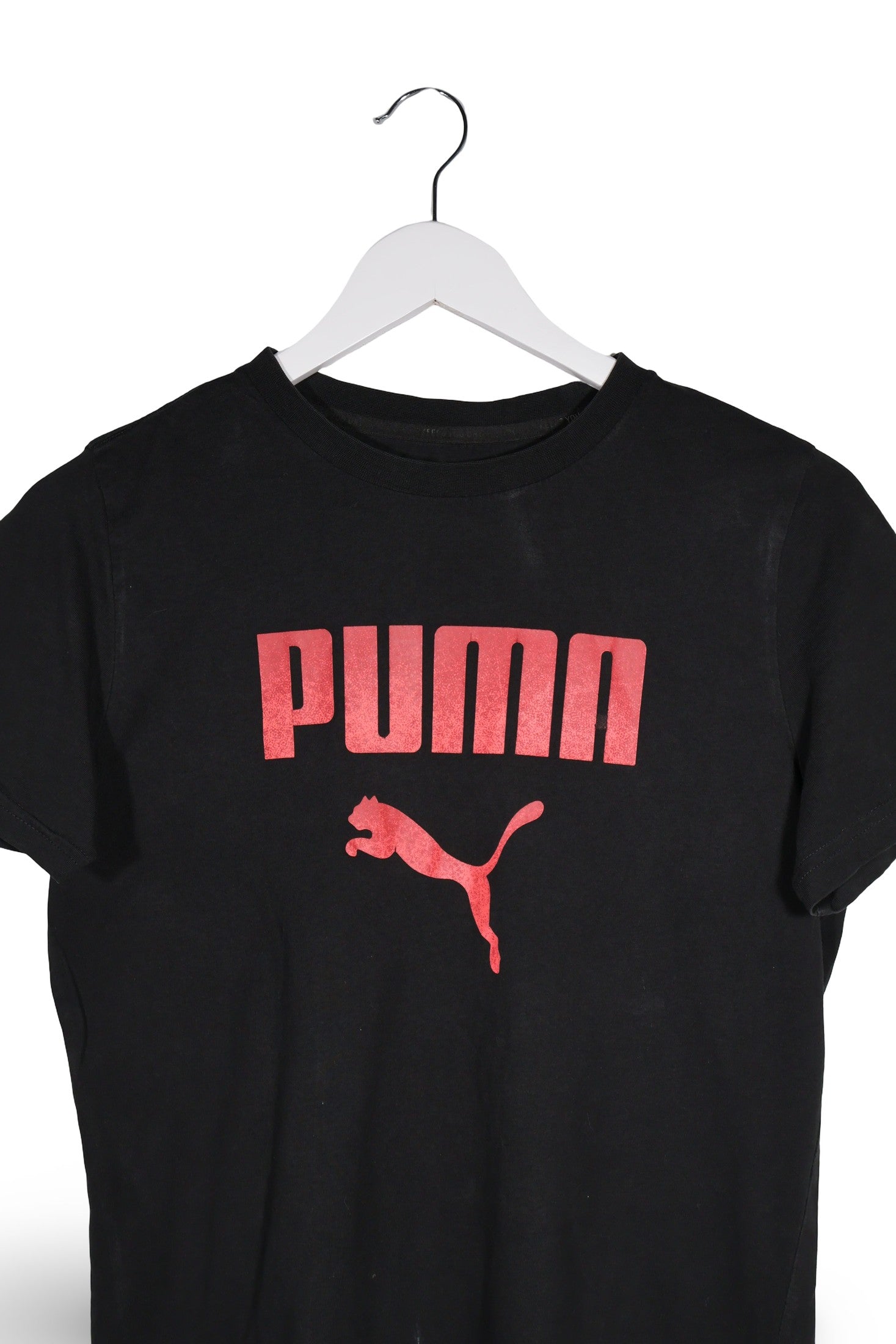 Tricou PUMA negru mărime XS detaliu material și croială second-hand premium