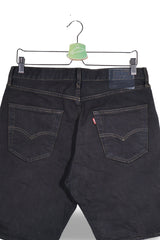 Blugi scurti Levi's negru mărime S detaliu material și croială second-hand premium