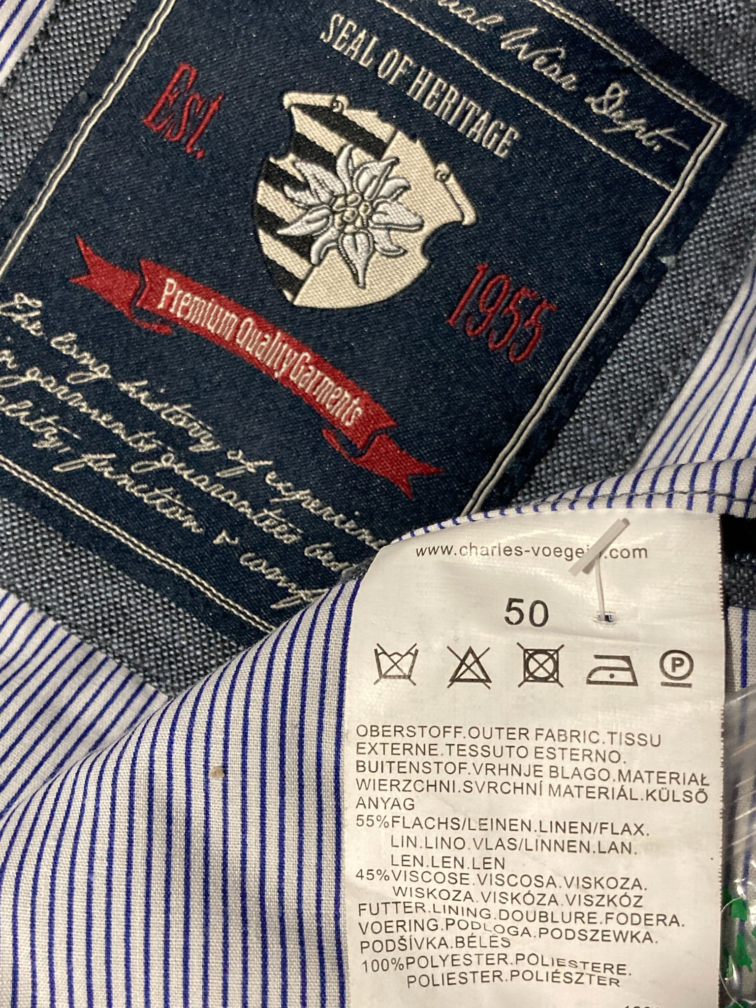 Sacou Chaeles-Voege (55%in) - marimea 50 - L