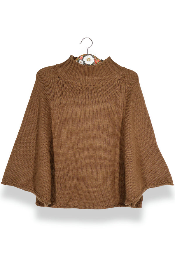 Bluză ZARA poncho tricotat cu croială amplă și mâneci raglan – S – Femei
