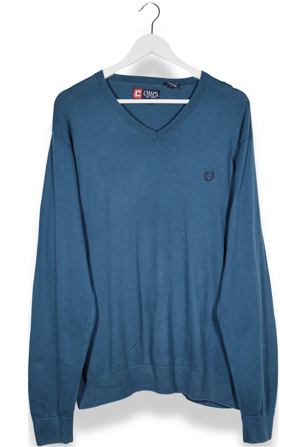 Pulover CHAPS decolteu în V și logo brodat – XL – Bărbați