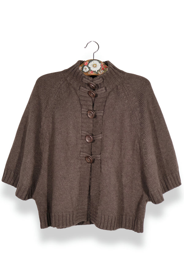 Bluză Marco Pecci din tricot gros cu guler înalt și nasturi – L/XL – Femei