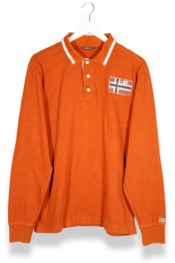 Bluză NAPAPIJRI polo cu mânecă lungă si guler ribbed – L/XL – Bărbați
