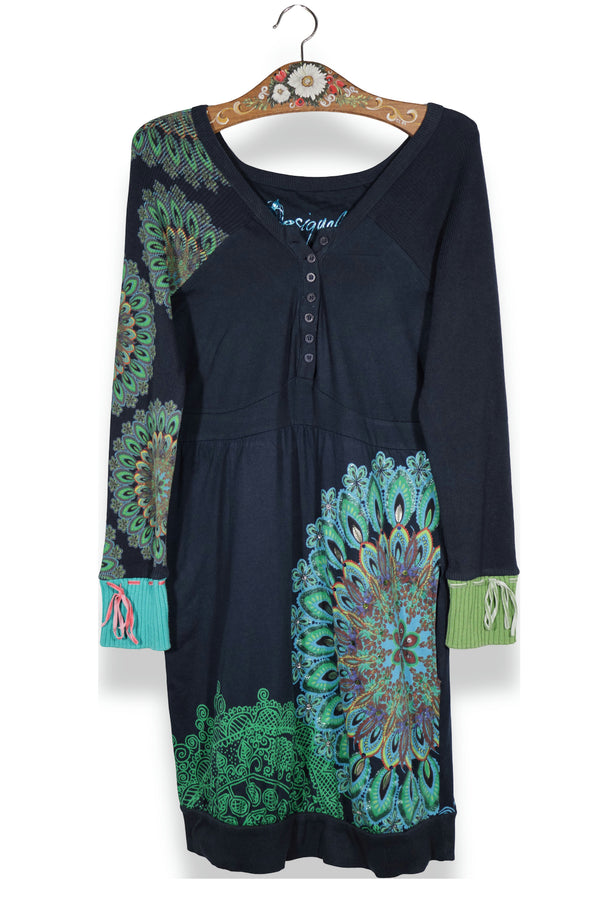 Rochie Desigual casual cu imprimeu ornamental si croială lejeră – L – Femei