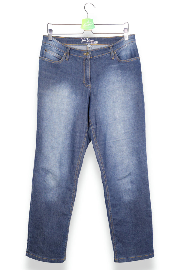 Blugi John Baner din denim cu spălăcituri ușoare și croială dreaptă – L W32 – Femei