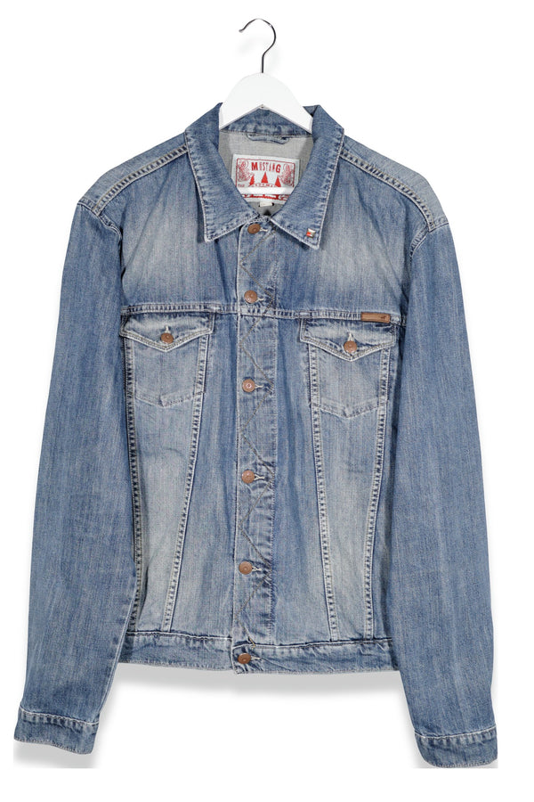 Geacă MUSTANG cu guler clasic tip western/workwear din denim – L/XL – Bărbați