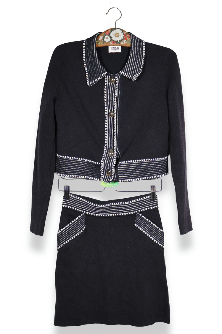 CLAUDIE PIERLOT – costum – vedere din față – second-hand premium