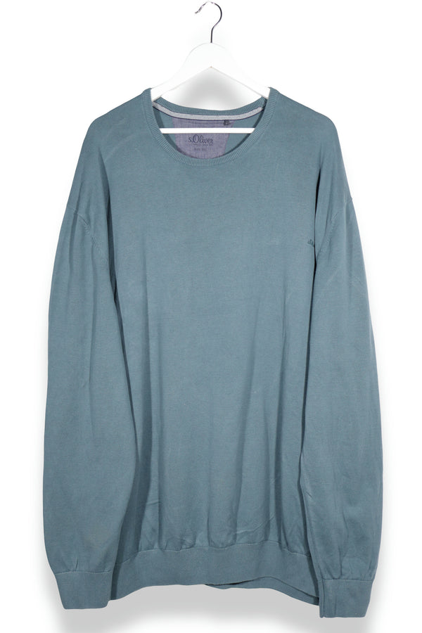 Bluză s.Oliver subțire casual cu decolteu rotund și finisaje rib – 5XL – Bărbați