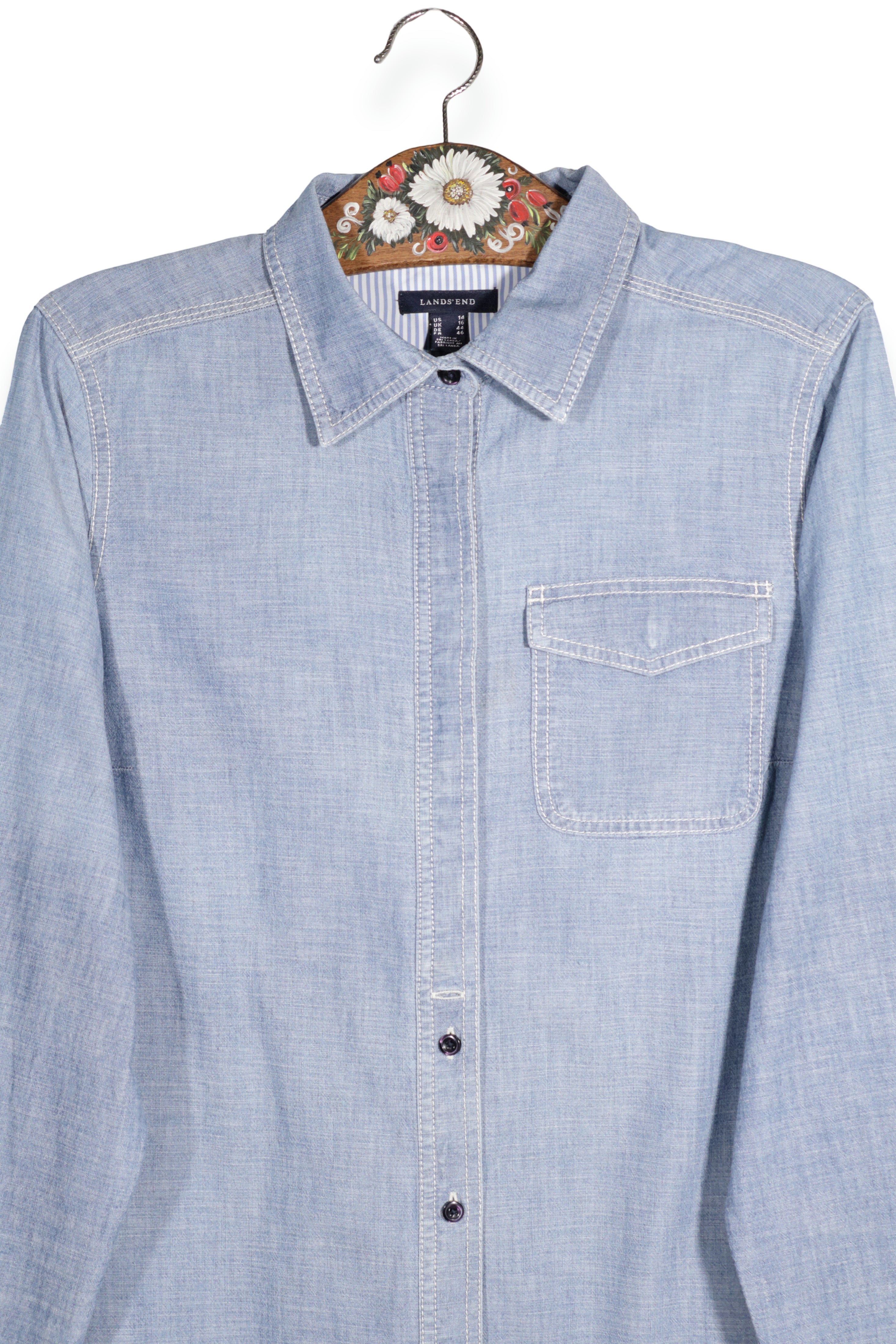 LANDS'END – cămașă – detaliu – second-hand premium