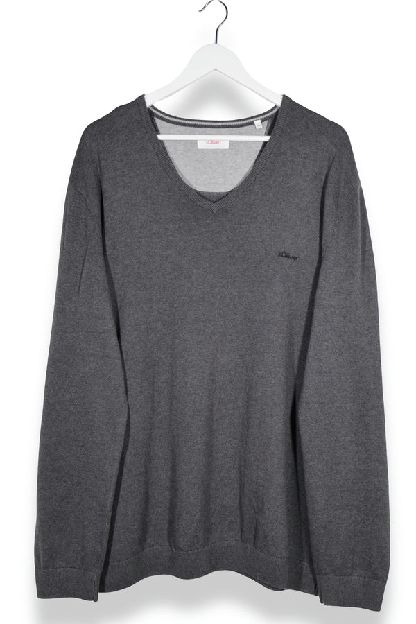 Pulover s.Oliver casual cu decolteu în V și logo brodat discret – XXL – Bărbați