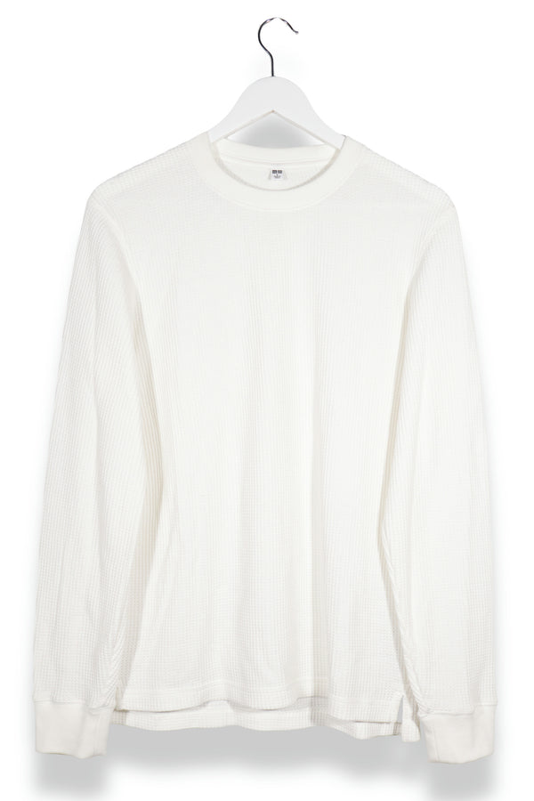 Bluză UNIQLO cu textură waffle cu manșete rib si croiala relaxed – S/M – Bărbați