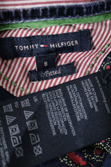Eticheta marime si compozitie (rotita dreapta) - Cămașă - Tommy Hilfiger bleumarin cu imprimeu floral-paisley – S – Femei