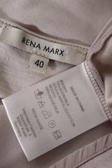 Eticheta marime si compozitie (rotita dreapta) - Tricou - Premium roz pal din matase si bumbac – M – Femei