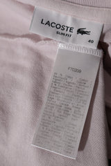 Eticheta marime si compozitie (rotita dreapta) - Tricou - LACOSTE roz pal slim fit din bumbac – L – Femei