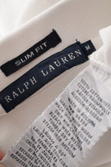 Eticheta marime si compozitie (rotita dreapta) - Tricou - Ralph Lauren polo alb Slim Fit din bumbac – M – Femei