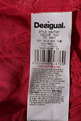 Eticheta marime si compozitie (rotita dreapta) - Fustă - Desigual fustă roz fuchsia cu volan imprimat – XXS – Femei