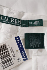 Eticheta marime si compozitie (rotita dreapta) - Pantaloni scurți - Ralph Lauren chino alb ivoire din bumbac – 3XL – Femei