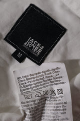 Eticheta marime si compozitie (rotita dreapta) - Cămașă - JACK&JONES alb din bumbac cu epoleti – M – Bărbați