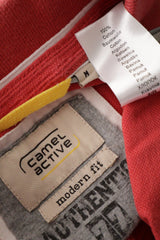 Eticheta marime si compozitie (rotita dreapta) - Tricou - Camel polo rosu din bumbac – M – Bărbați