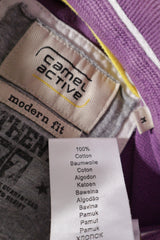 Eticheta marime si compozitie (rotita dreapta) - Tricou - Camel polo mov din bumbac – M – Bărbați