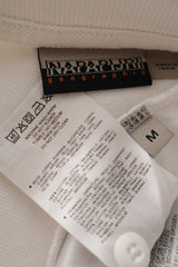 Eticheta marime si compozitie (rotita dreapta) - Tricou - Napapijri polo alb cu detaliu caroiat la guler – M – Bărbați