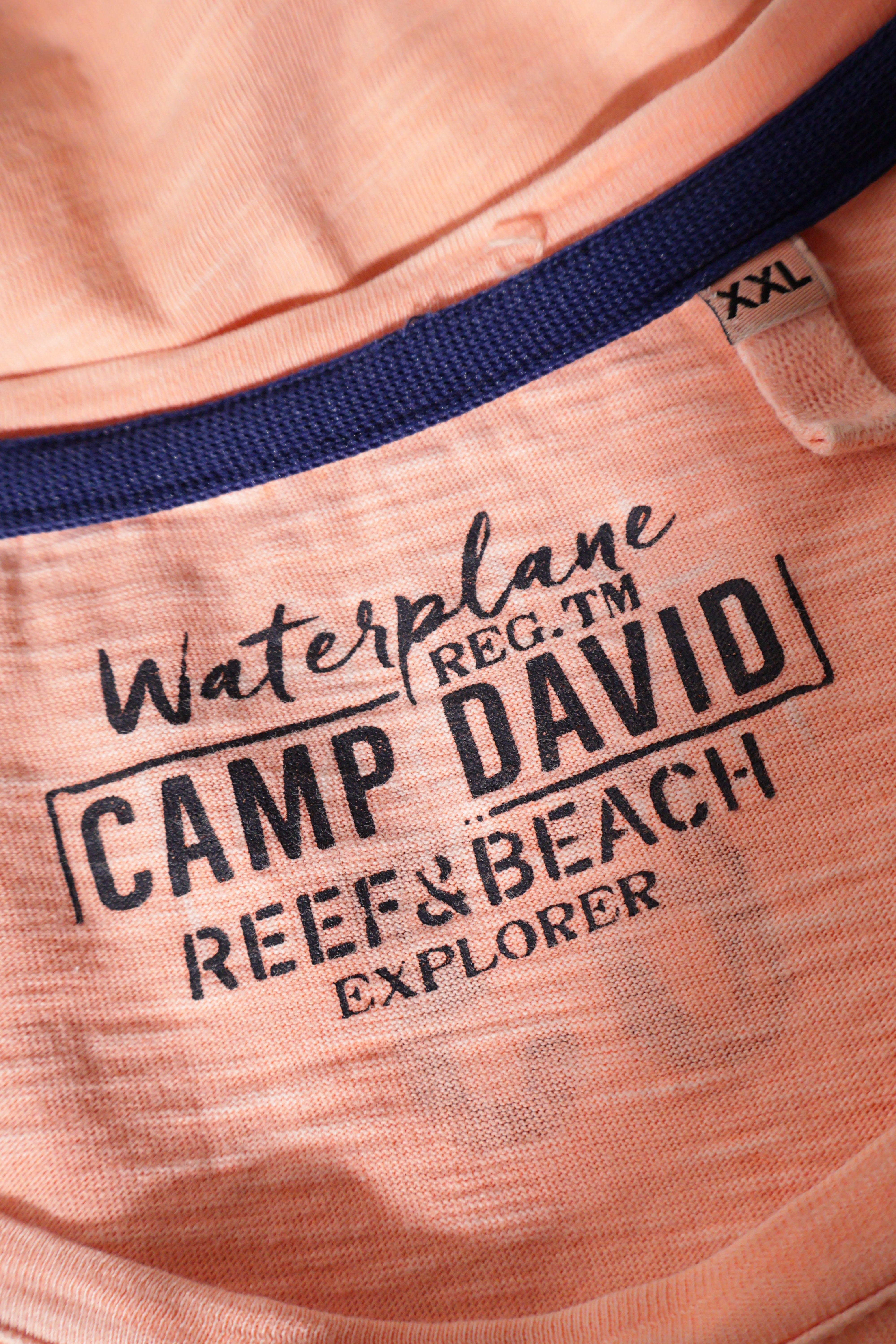 Eticheta marime si compozitie (rotita dreapta) - Tricou - Camp David piersica cu imprimeu grafic urban – XXL – Bărbați