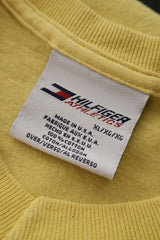 Eticheta marime si compozitie (rotita dreapta) - Tricou - Tommy Hilfiger galben pastel din bumbac, cu logo Athletics – XL – Bărbați