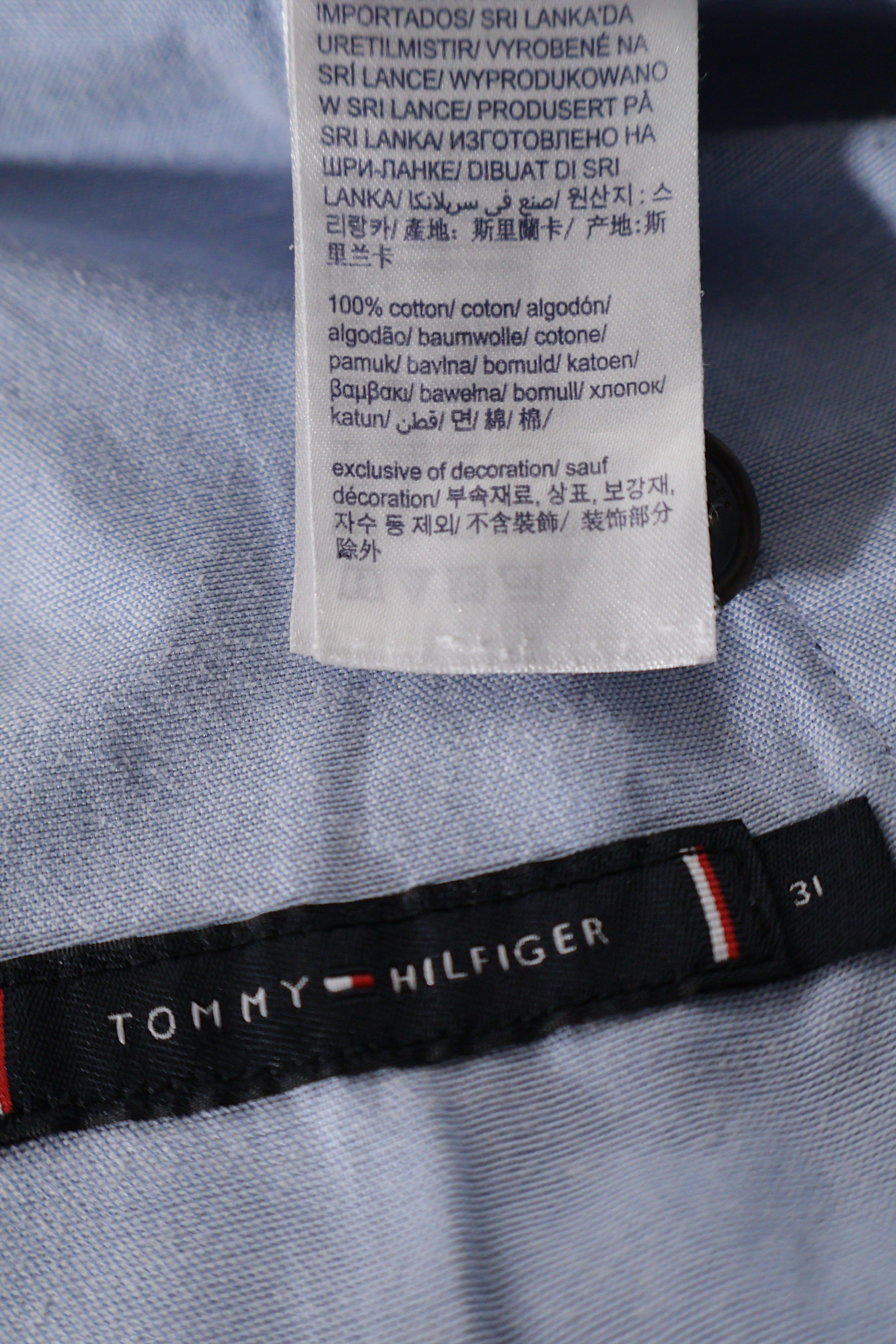 Eticheta marime si compozitie (rotita dreapta) - Pantaloni scurți - Tommy Hilfiger chino bej din bumbac – M – Bărbați