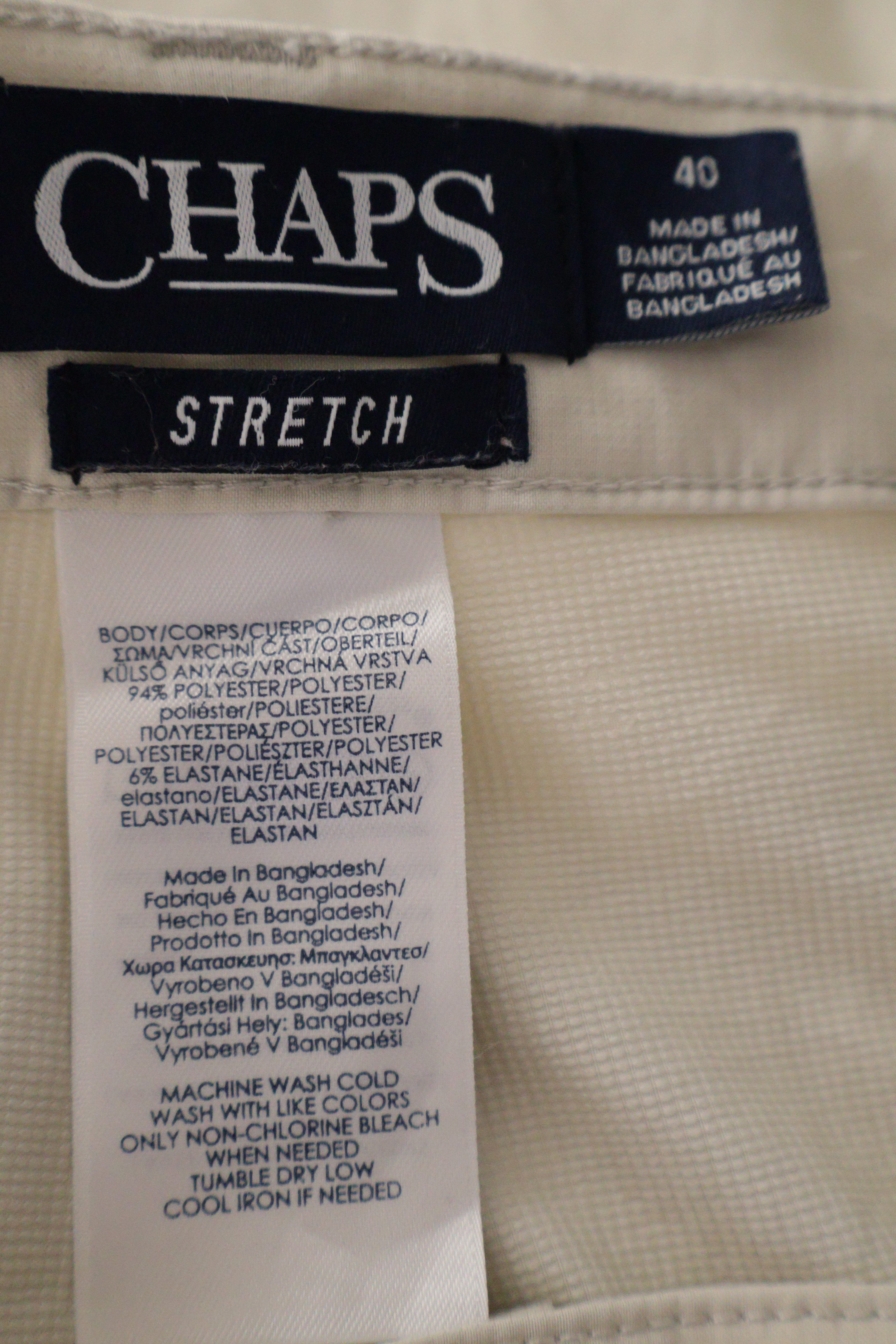 Eticheta marime si compozitie (rotita dreapta) - Pantaloni scurți - RALPH LAUREN cargo crem din material stretch – XXL – Bărbați