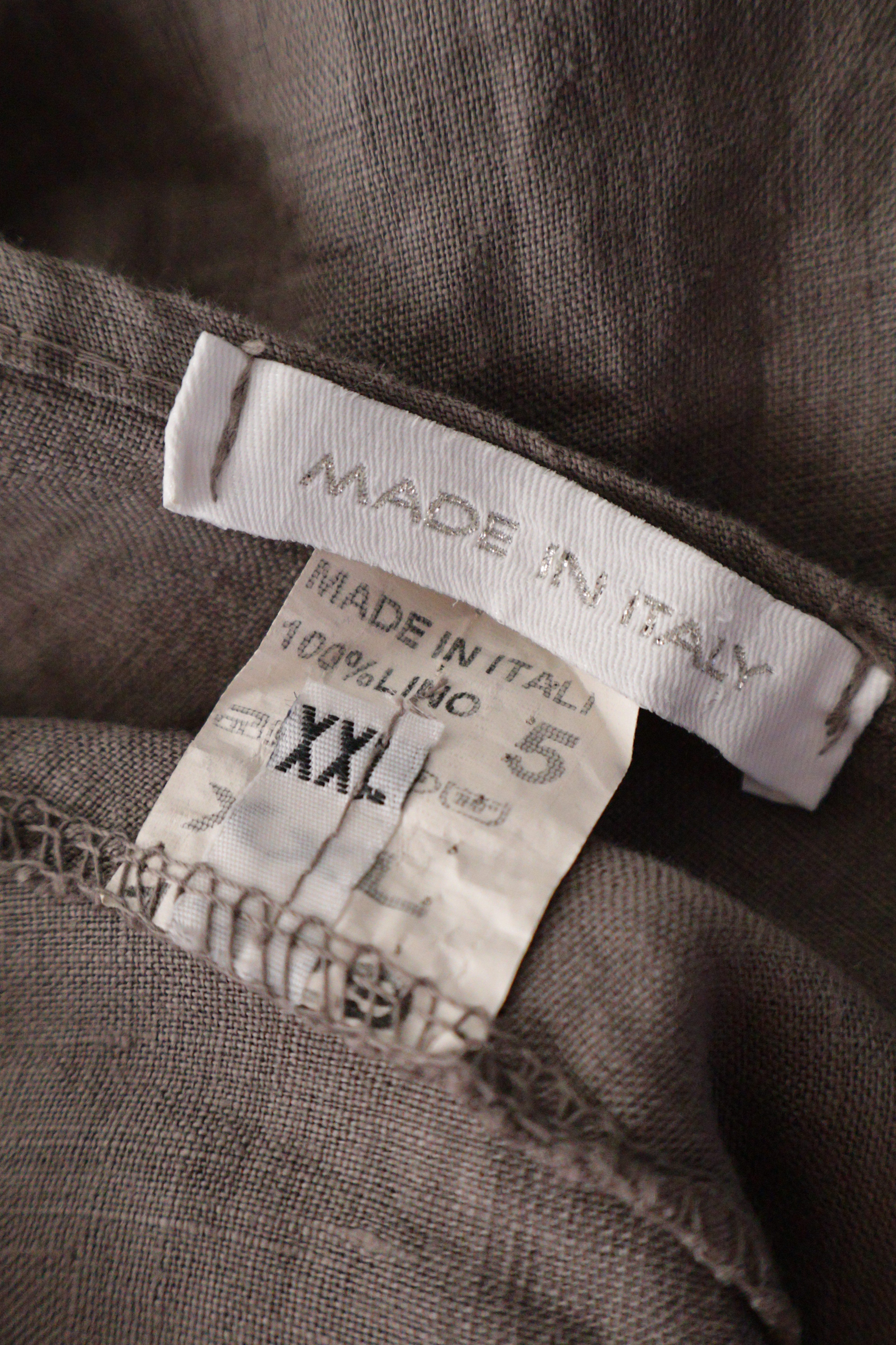 Eticheta marime si compozitie (rotita dreapta) - Rochie - Alte Branduri bej-gri din in cu broderie decorativă – XXL – Femei