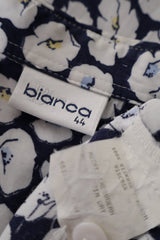Eticheta marime si compozitie (rotita dreapta) - Cămașă - Vintage bleumarin cu imprimeu floral alb – L – Femei