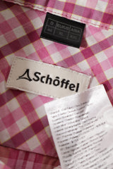 Eticheta marime si compozitie (rotita dreapta) - Cămașă - Schoffel roz cu carouri fine si croială regular – M – Femei