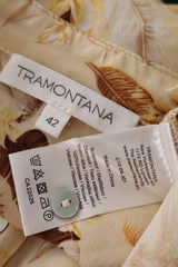 Eticheta marime si compozitie (rotita dreapta) - Cămașă - Premium bej cu imprimeu tropical din vascoza – L – Femei