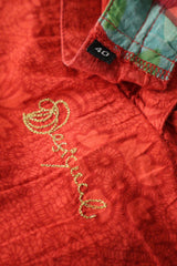 Eticheta marime si compozitie (rotita dreapta) - Top - Desigual multicolor cu imprimeu circular si croiala lejera – M – Femei