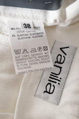 Eticheta marime si compozitie (rotita dreapta) - Pantaloni - Premium alb-crem din bumbac cu croială dreaptă – M – Femei